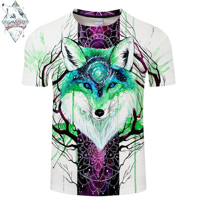 Foxgalaxy By Scandy Girl Arts Animal 3D Print T shirt Women Women Summer Casual Short Sleeve Boy Tops&Tees Cool Brand Tshirt Dro