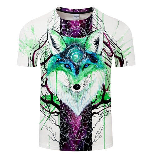 Foxgalaxy By Scandy Girl Arts Animal 3D Print T shirt Women Women Summer Casual Short Sleeve Boy Tops&Tees Cool Brand Tshirt Dro