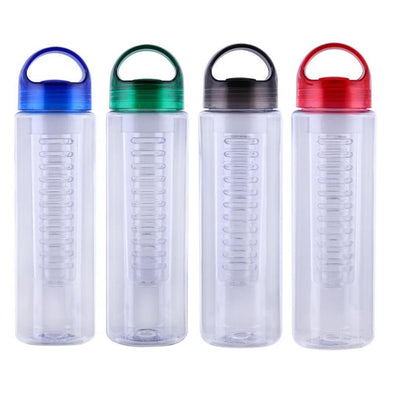 Outdoor Water Bottles 800ml big Capacity Plastic sports bottle with tea infuser Fitness leak-proof Juice Maker 4 Colors