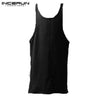 INCERUN Loose Men Tank Tops Fashion Solid Sleeveless Men Vests Baggy Hip-hop Streetwear Bodybuilding Casual Men Long Tops 2019